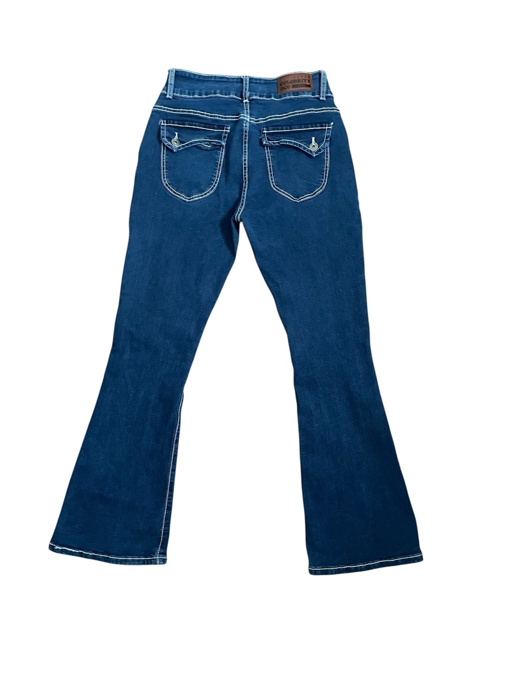 Celebrity Ace Dark Blue High-Rise Straight Flare Jeans - Picture 4 of 9